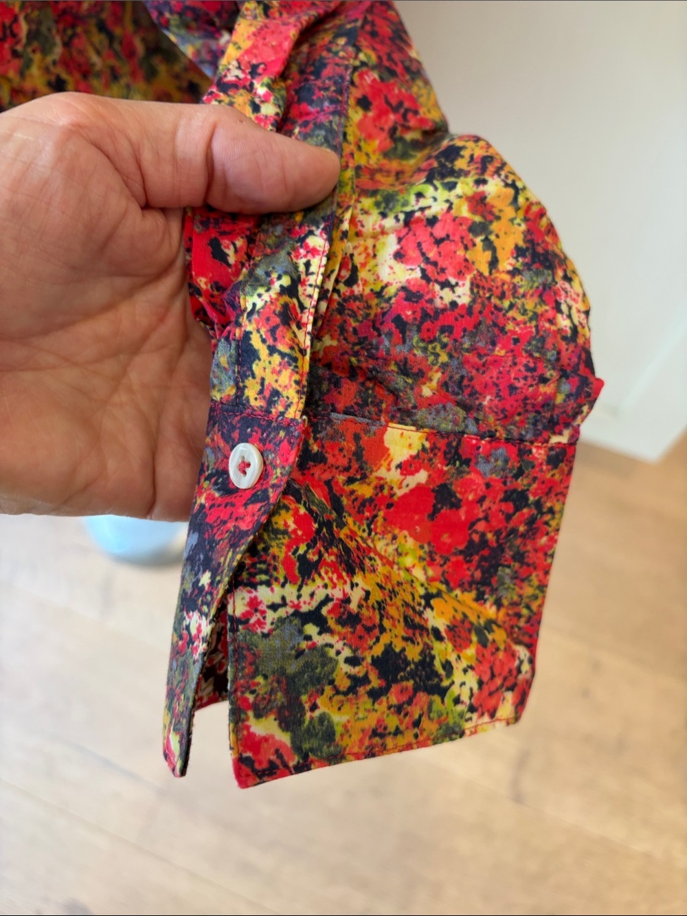 Liberty of London Red Multi-Color Floral-Print Button Down Shirt - Picture 5 of 11